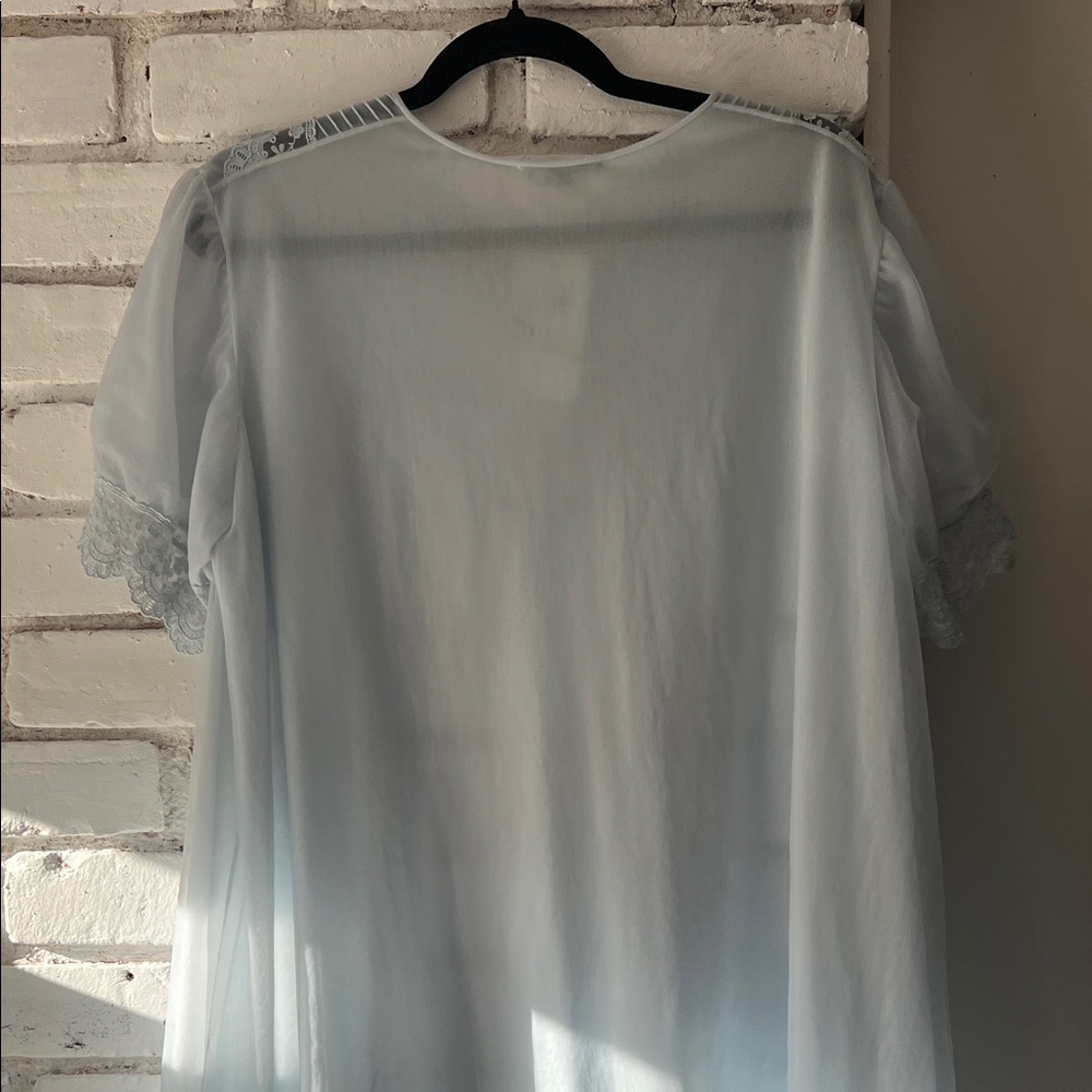 Light Blue Lace-Trim Nightgown flowy sleeved dress - out of stock - Picture 9 of 12